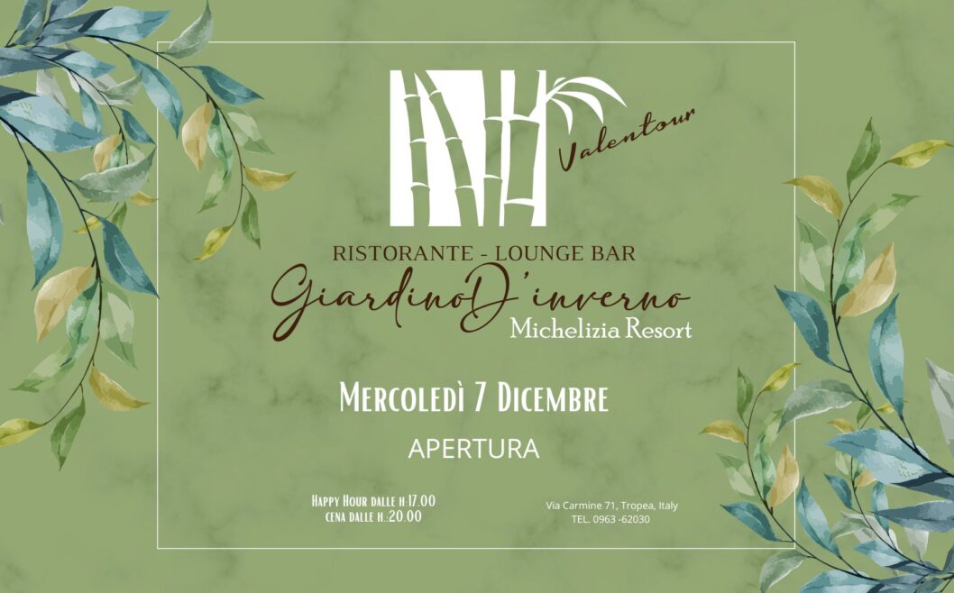 Il 7 Dicembre riapre il Giardino d’Inverno